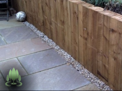 New Patio and Railway Sleeper Wall